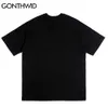 Magliette Streetwear Hip Hop Corpo umano Stampa Punk Rock Gothic Magliette Camicie Harajuku Moda Magliette a maniche corte Top 210602