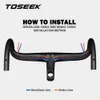 Toseek TR5500 Handlebar Bicycle T800Carbar Handlebar Road Integrated Road 286mm Guopero Road integrato con supporto per computer bici3998683