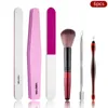 Skönhet Spa 9 st 100 180 Nail Files Manicure Set Verktyg Rostfritt Stål Cuticle Pushers Scissor Polish Burishing Sticks