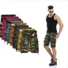 Camouflage Camo Cargo Shorts Män Märke 100% Bomull Multi-Pocket Streetwear Cargo Byxor Mens Lös komfort Kort Homme 210522