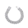 Chaîne à maillons 15mm 7 pouces 8 pouces en laiton glacé Bling Bracelet pour hommes bijoux CZ cubain BB021