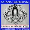 Corpo OEM per SUZUKI KATANA GSXF 600 750 CC GSXF750 Bianco nero 2003 2004 2005 2006 2007 18No.74 GSX750F GSX600F 03-07 GSXF-600 600CC 750CC GSXF600 03 04 05 06 07 Carenatura