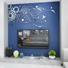 Varış Romantik Çiçek Akrilik Ayna Duvar Çıkartmaları TV Duvar Sanatı Çiçek Vine DIY Dekor Sticker Oturma Odası Ev Dekorasyonu 210615