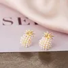 Ananas pärla örhängen fransk retro högkvalitativ stud örhängen temperament kvinnliga smycken