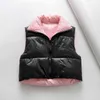 ZA Women Fashion Thick Warm Coat Vintage Pockets Drawstring Wear Both Positive And Negative Sleeveless Cotton Vest Outerwear 211123