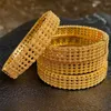 Armring 4 st/lot Saudiarabien Bröllop Guld Armband För Kvinnor Dubai Brudgåva Etiopiskt armband Afrika Smycken 24k Berlock