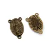 100PCS Alloy Virgin Mary Medal Ovala 3-hålsanslutning för smycken som gör örhängen Halsband DIY Tillbehör