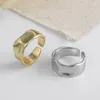 925 Sterling Silber Unregelmäßige Glatte Breite Öffnung Ring Persönlichkeit Geometrische Konkav Konvexen Welle Ring Für Frauen S-R578