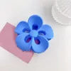 Fashion Frosted Hair Clip Clamps Vintage Hollow Big Flower Shaped Plastic Hairpin Solid Color Headdress Styling Accessories