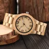 Armbandsur 2021 Ankomst Företag Natur Full Bamboo Wood Men's Klockor Kreativ Timber Analog Quartz Armbands Watch Band