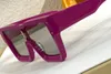 Fioletowy lustro kwadratowe okulary przeciwsłoneczne milion luksusowych okularów przeciwsłonecznych dla mężczyzn sportowych okulary z pudełkiem