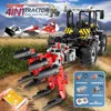 RC Tractor Fastrac 4000er Tractor Set Building Blocks 4 i 1 högteknologisk jordbruksbil MOC-25371 Mold King 17019 Model Parts Kids Christmas Touss Presents