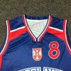 Nikivip aangepaste topkwaliteit peja stojakovic #8 Servië jugoslavija basketballir