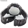 Brand Men Watch Dual Time Zone Stainless Steel Strap Digital Quartz Waterpoof Wrist Wristwatches230f