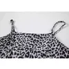 Summer Spaghetti Leopard Strap Mini Dress Women Fashion Sleeveless vintage Casual A-Line Lady Streetwear Clothes 210515