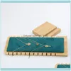 Jewelry Packaging Jewelryjewelry Pouches Bags 2X Bamboo Wood Display Stand Necklace Showcase Holder Pendant Long Chain Hanging Rings Board