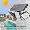 Lâmpadas de parede ao ar livre 70 LED lâmpada rotativa sensor inteligente à prova d 'água iluminação carregada de energia para pátio de jardim de varanda
