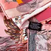 Pobing Manual Ręcznie walcowane Twill Silk Scarf Kobiety Starożytne Bestia Square Scarves Echarpes Foulard Femme Wrap Bandana Hidżab 90cm Q0828