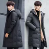 Down Parkas Men Long Jacket Thicken Windbreaker Men Hooded Warm Coat Men White Duck Down Hight Quality Winter Down Jacket 211023