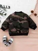 Baby Camo Print Zipper Bomber Jacka Hon