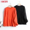 Tangada Women Fashion Solid Sweatshirts Oversize Long Sleeve O Neck Loose Pullovers Female Tops 4C77 210728