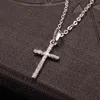 Fashion Female Cross Pendants dropshipping Gold Black Color Crystal Jesus Cross Pendant Necklace Jewelry For Men/Women Wholesale G1206