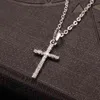 Mode Vrouwelijke Kruis Hangers Dropshipping Goud Zwart Kleur Crystal Jesus Cross Hanger Ketting Sieraden Voor Mannen / Dames Groothandel G1206