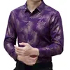 Camisas de vestido masculinas Camisa masculina Moda de moda estampada Os homens de outono superior leve