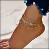 Ankjes sieraden Modyle vrouwelijk hart op blote voeten haak sandalen voet enkelarmbanden voor vrouwen drop levering 2021 jlwra