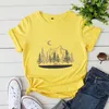 الصيف غير الرسمي Tees Mountain Print T-Shirt Women Crewneck أكمام قصيرة tshirt pasictoves أنثى قميص القطن الجرافيك الملابس 220307