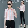 Mode coréenne Mousseline de soie Femmes Blouses Office Lady Blusas Largas Chemise à manches longues Plus Taille XXXL / 5XL Tops et 210531