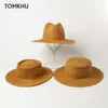 Wide Brim Hats Ladies Summer Paper Straw Woven Concave Top Hat Casual Simple Panama For Women Outdoor Travel Sombrero Playa Mujer