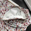 Doux et lisse ~ Printemps Kapok Jupe imprimée en mousseline de soie A-ligne Parapluie Taille haute Mi-longueur 210529