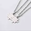 1 Pair Lover Paired Puzzle Pendant Necklaces For Women Men New Fashion Stainless Steel Couple Necklace Friendship Jewelry Gifts G1206