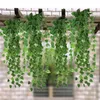 Couronnes de fleurs décoratives 2 pièces 5.58ft faux feuillage décoration de la maison artificielle Scindapsus lierre guirlande plante