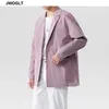 Corea Trend Moda Uomo Blazer Casual Gioventù Bello Tinta unita Bottone singolo Nero Rosa Verde Uomo Blazer Giacche M-3XL 210528