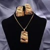 Серьги ожерелья устанавливают три стиля роскошный дубай 24k золотой цвет для африканских/американских женских свадебных подарков