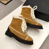 mode vrijetijdslaarzen echt leer winter snowboots warm enkellaars vrouwelijk elegant temperament damesschoenen hoogwaardige lederen mat