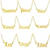 Personalized Letter Zodiac Necklace Constellation Necklaces Custom Stainless Steel Old English Necklace Birthday Jewelry Gifts