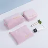 PURDORED 3 Pcs/set Velvet Cosmetic Bag Set Solid Women Makeup Bag Organizer Travel Toiletry Wash Bag Kit Neceser Kosmetyczka 220310