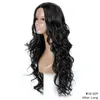 長い硬化的な合成のかつらシミュレーションのヒトリカの髪のかつら黒色Perruques de Cheveux Humens Wig-029
