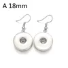 Fashion Lady 18mm 18mm Snap Button Charms Earrings for Women Rose Gold Silver Plated metal Jewelry