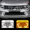 2Pcs For Mitsubishi Triton L200 2015 2016 2017 2018 Car LED Daytime Running Light DRL Lamp Dimming Function Fog lamp3915496