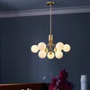 Lampes suspendues nordiques branche verre bulle abat-jour lustre éclairage moderne salon lampe chambre romantique or suspendus luminaires LED