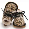 Vinter toddler nyfödd baby flicka skor mode leopard varma snö stövlar anti-slip baby booties spädbarn första walker crib skor 210326