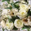 装飾的な花の花輪のお祝いパーティー用品家ホームガーデネウロープスタイルテーブルセンターボールロードリード人工フロアセンターピースWeddi