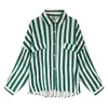 Blusas Mujer de Moda manica lunga a striped a striped camicetta gira giù dal colletto ufficio ladies top 3xl 4xl Plus size Tops C349 210602
