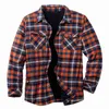 Mäns Casual Shirts Warm Sherpa fodrad fleece Plaid Flannel Shirt Jacket Camisa Masculina Fashion Gentlemen Chemise Homme Coats