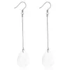 ZEMIOR Orecchini pendenti in ceramica ovale in argento sterling 925 per donna Orecchini minimalisti di lusso gioielli raffinati