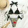 Bikinx Triangle female swimsuit separate Push up halter swimwear women 2019 bathing suit Brazilian print micro bikini top batherX0523